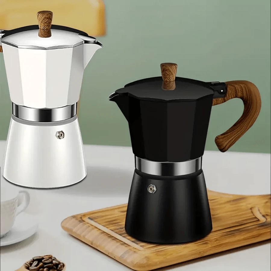 Tognana Extra Style Cafetière Moka – 2 Tasses – Aluminium Gris – Manche Ergo Effet Bois – Pour Gaz Et électrique (sauf Induction)