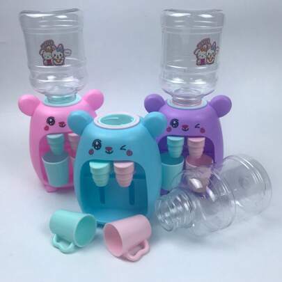 1入組兒童迷你飲水機玩具，雙出水口可裝水、果汁飲品，有趣的卡通模擬玩具，批發價格