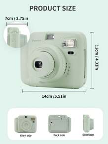 Popoto Instant Camera Set7In1 Photo Camera For Mini Twin Pack Films Gift/Birthday/Girlfriend/Outdoor/Party/Wedding (Not Include Batteries And Films) Blue - Blue - View 8