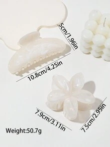 2 piezas de pinzas para el cabello con diseño de mármol refrescante, con diseños florales, pinzas de cabello exquisitas para uso diario, vacaciones, ducha y otras ocasiones - Pinzas para el cabello, Agarraderas para el cabello, Clips para el cabello