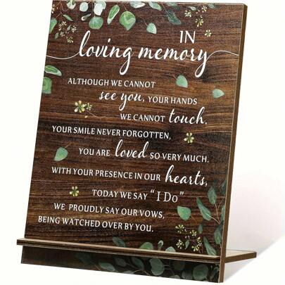 1pc, Memorial Table Sign For Wedding, Wooden Wedding Reception Signs, Sympathy Gift In Loving Memory Wedding Sign, Wedding Memorial Signs For Wedding Gift Anniversaries Reunions, Wedding Decor, Home Decor, Room Decor Party Favors Bride Gifts Birthday Graduation Birthday Decorations Party Decorations Bachelorette