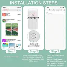 Máy in nhãn dán mini, Máy in di động cho điện thoại, Máy in nhiệt mini cho nhãn dán tùy chỉnh, Máy in ảnh không dây cho điện thoại, Máy in nhãn bỏ túi để ghi chú nghiên cứu (Giấy 10 cuộn, màu hồng) - Máy in Teal với giấy trắng 10 cuộn - Xem 4