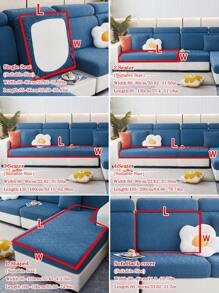 1pc Universal Four Seasons Plush Jacquard Sofa Cover, Stretchy & Cat-Proof & Pet-Friendly Solid Color Sofa Slipcover, Suitable For L-Shaped And 1/2/3/4 Seater Sofa