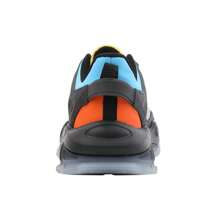 Grey Mens Futuristic Chunky Sneakers High Fashion Shoes With Bold Multi Color Design Urbanwear - Grey - View 5