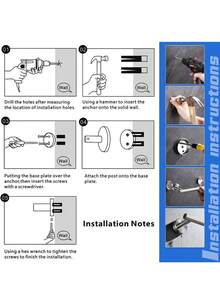1套不銹鋼浴室五金套裝，16英寸啞銀色浴室配件套裝，5/7件手巾架套裝掛牆式，包括16英寸手巾架、廁紙盒、浴袍毛巾掛鉤，適用於廚房/客廳/門後 - 彩色 - 查看 7