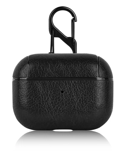 PU Leather Protective Case Compatible With 1/2/3, Pro 2, 4, Luxury Protective Case With Anti-Lost Buckle, Compatible With Apple Earphones (Black)