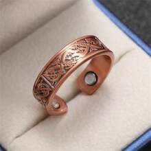 Unisex Copper Vintage Adjustable Open-Ended Ring, Multiple Styles Available - Bronze - View 4