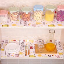 1 Roll Of PVC Printed Mat, Can Be Used To Cut Cabinet Lining With Non Adhesive Anti Slip Mat, Refrigerator Lining With Anti Slip Cabinet Lining With EVA Waterproof Cabinet Lining With Bathroom, Kitchen, And Pantry. - Blue and White - View 3