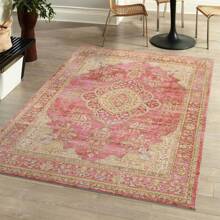 MODERN PER-SIAN Khilana Floral Medallion Indoor Area Rug, Transitional Traditional Vintage Glam Bohemian Home Décor, Bedroom, Living Room, Dining Kitchen, Pet Friendly, Easy Cleaning, Non-Shedding, High Traffic, MDP305