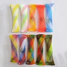 Multi-Color Stretchy Mesh Bead Squeeze Toy, Fidget Toy Stress Relief Woven Net Pipe Beads Toy, Random Color - Multicolor - View 7