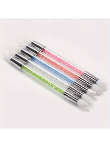 5 chiếc bút silicon hai đầu nghệ thuật làm móng nhiều màu, bút đầu gel nghệ thuật làm móng, que dập nổi sơn tĩnh điện, bút dập nổi, bút chấm, bút vẽ, bút chi tiết và bút vẽ móng tay. - Nhiều màu - Xem 3