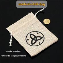 1set, 2024 New Arrival, Coin, Coin Purse, Metallic Gaming Token, Gold-Plated Material, Cloth Bag, Cosplay Prop, Birthday Gift, Present, Toy - Multicolor - View 19