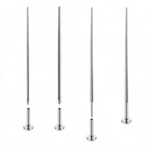 1 Pc Stainless Steel Insertion Taper Pin Threadless Push Pin Screw Connect Piercing Tools 20G 18G 16G 14G G23 Titanium Hypoallergenicity - Silver - View 6