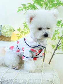 PETCIRCLE 1pc Pet Dog/Cat Clothes, Breathable Soft Fruit Pattern Shirt/Pajamas For Small/Medium Breed