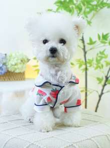 PETCIRCLE 1pc Pet Dog/Cat Clothes, Breathable Soft Fruit Pattern Shirt/Pajamas For Small/Medium Breed