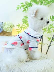 PETCIRCLE 1pc Pet Dog/Cat Clothes, Breathable Soft Fruit Pattern Shirt/Pajamas For Small/Medium Breed