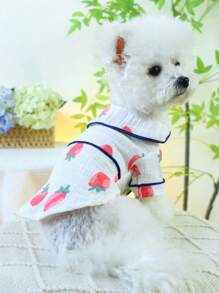 PETCIRCLE 1pc Pet Dog/Cat Clothes, Breathable Soft Fruit Pattern Shirt/Pajamas For Small/Medium Breed
