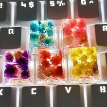 1pc Multi-Color Translucent Star & Flower Pattern ABS Resin Key Cap Compatible With Cross Axis Mechanical Keyboard (OEM R4 Height) - Multicolor - View 4