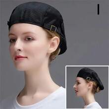 1頂新款透氣丹寧貝雷帽，可調節廚師侍者帽，奶茶咖啡工作廚師帽，男女適用的餐飲頭飾 - 彩色 - 查看 11