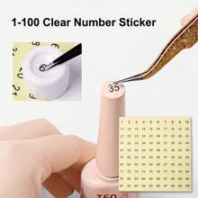 5pcs 1-100 Consecutive Round Number Stickers, Waterproof Sticker Label With Black Printed Numbers, Ideal For DIY Uses Such As Bottles, Cups, Clothes, Shoes, Measurement Markers On Notebook And Card Making Back To School - Multicolor - View 2