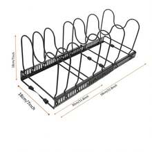 1pc Pot Rack -Expandable Pan Organizer For Cabinet, Lid Holder With 10 Adjustable Compartment For Kitchen Cabinet Cookware Baking Frying Rack - Bronze - View 4