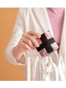 1pc Large Capacity Thickened Accordion Style Shoulder Travel Tote Bag Folding Shopping Bag, Portable Supermarket Grocery Handbag