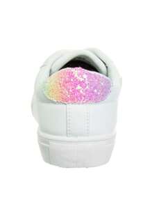 Kensie Girl Lace Up Girls Glittery Casual Sneakers. (Little Kids/Big Kids) - 白色 - 查看 3