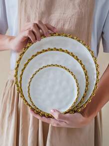 1 件陶瓷盘子，适用于家庭、客厅、餐厅、厨房牛排盘、西式托盘，适用于谷物、蔬菜、肉类、面包，适用于户外、婚礼、派对、礼物、生日 - 彩色 - 查看 13