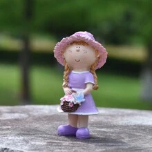 1入浪漫外部裝飾，紫色花卉女子和棕色武士男子樹脂裝飾品，情人節/婚禮/週年紀念日的完美禮物，美麗裝飾居家空間 - 紫色 - 查看 13