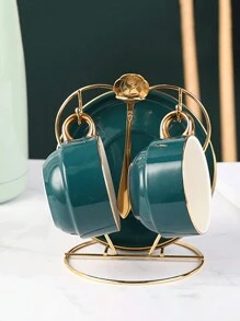 1pc, Multipurpose Iron Art Cup Holder, Coffee Mug Rack For Countertop With 6 Hooks, Coffee Mug Holder Organizer, Display Stand For Home, Kitchen, Office, Meeting Room, Coffee Bar Cup Holder - Multicolor - View 5