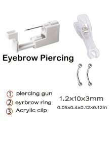 1 Set Professional Body Piercing Tool Kit: Nipple, Navel, Tongue, Eyebrow, Lip, Nose Piercing Gun, Easy To Use - Multicolor - View 13