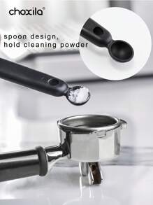 choxila 1 件咖啡机清洁刷可拆卸尼龙刷毛浓缩咖啡刷带勺冲泡头清洁刷适用于 51 毫米 58 毫米浓缩咖啡机和手柄，咖啡配件学校用品返校 - 黑色 - 查看 6