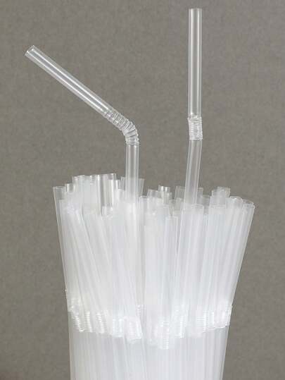 100pcs Disposable Elbow Material Straws Juice Drink Milk Tea Straws For Restaurants/Cafes,