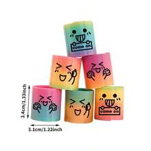 12/24/36 件彩虹弹簧玩具，生日派对礼物，迷你鼓励面部表情来吧，精美图案彩色彩虹霓虹塑料圆形弹簧玩具，趣味玩具礼物填充用品 - 彩色 - 查看 7