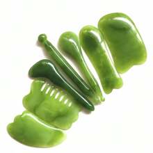 Bộ dụng cụ mát-xa Gua Sha 7 chiếc - Bấm huyệt trên mặt bằng nhựa tự nhiên Thanh thư giãn cơ đầu tự nhiên, Nâng cơ mắt & cằm đôi, Lược kinh tuyến & Bảng làm đẹp - Nhiều màu - Xem 2