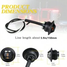 10pcs Smoked 3/4" 12V Round LED Side Marker Lights For Trailer Truck RV Round Side Lamp - Red - View 4