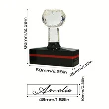 Reproduce Your Handwriting Signature - Customizable Self-Inking Signature Stamp With Multiple Sizes, Use It To Stamp Invitations, Documents, Cards, Bags, Etc. Design Can Be Customized Multi-Functional Workers For Anniversaries, For Birthdays, For Weddings, For Christmas, For Winter, For Fall/Autumn, For School, For Business/Work/Office Back To School - Black - View 13
