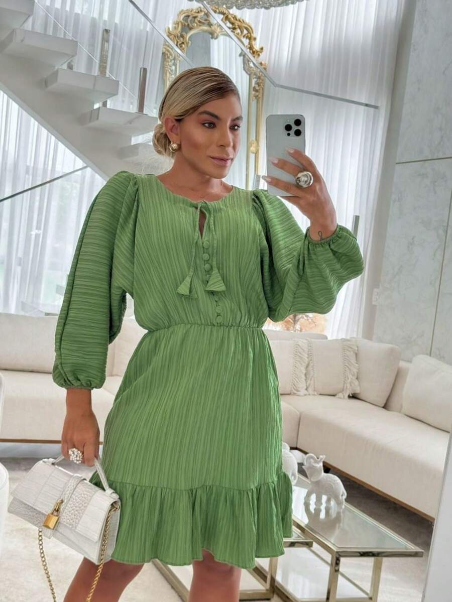 Women Dresses - 綠色 - 查看 1