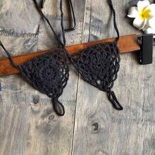 1雙女士黑色針織足饰沙灘婚禮及新娘婚禮 - 黑色 - 查看 4