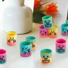 12/24/36 件彩虹弹簧玩具，生日派对礼物，迷你鼓励面部表情来吧，精美图案彩色彩虹霓虹塑料圆形弹簧玩具，趣味玩具礼物填充用品 - 彩色 - 查看 5