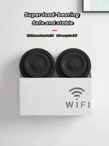 Caja de almacenamiento montada en la pared para caja de TV WiFi inalámbrica, router, estantería de almacenamiento abierta, sin necesidad de taladrar, montada en la pared - Multicolor - Ver 5