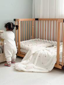 1pc Baby Cartoon Embroidered Warm Blanket Love Valentine