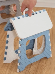 Banquinho Infantil Banqueta Auxiliar Criança Escovar Os Dentes Banco Colorido Dobrável com Alça Multiuso Portátil Cadeirinha Sortido - Multicolorido - Visão 7