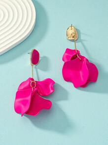 1 Pair Enamel Leaf Shaped Pendant, Suitable For Daily Wear - Hot Pink - View 5