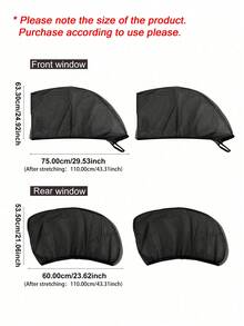 4pcs Ô tô/xe hơi Muỗi Màn Cửa sổ , Tấm che nắng Cách nhiệt lưới - màu đen - Xem 3