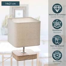 Lámpara de Sobremesa de Madera H. 21 cm. Atmosphera. Envío gratuito en 24/48 horas - Marrón - Ver 3