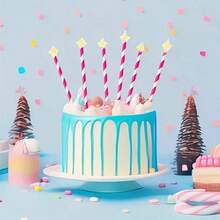 25/100入組粉色造紙吸管，適用於聚會、雞尾酒、奶昔、咖啡、檸檬水和果汁，帶有粉色漩渦，每根長7.8''，直徑0.24''，節日、派對必備 - 玫紅色 - 查看 3