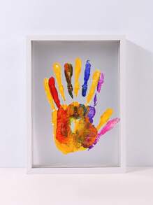 Marco de fotos transparente DIY de huellas de manos para la familia, recuerdo artístico con múltiples huellas de manos - Multicolor - Ver 9