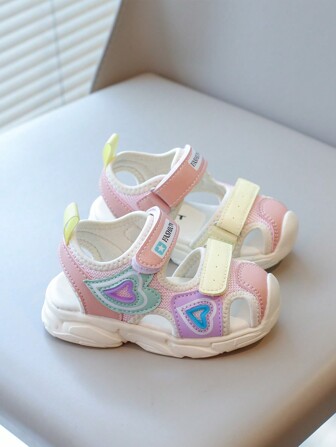 2025 年夏季新款儿童凉鞋，女童软底防滑桃色沙滩凉鞋