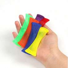 Multi-Color Stretchy Mesh Bead Squeeze Toy, Fidget Toy Stress Relief Woven Net Pipe Beads Toy, Random Color - Multicolor - View 4